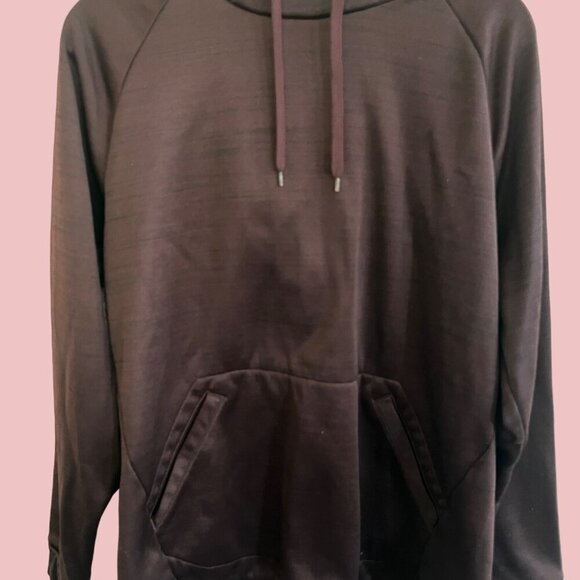 Tek Gear Warmtek Hoodie Men M Blood Red Fleece Lined Pullover Drawstring Pockets - Picture 1 of 9